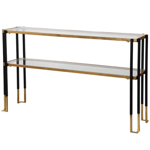 Matte Black and Gold Console