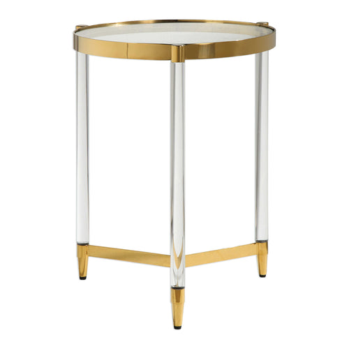 Gold and Acrylic Accent Table