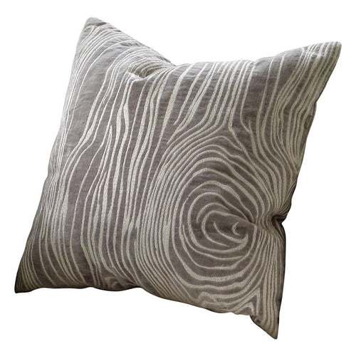 Wood Look Gray Velvet Pillow