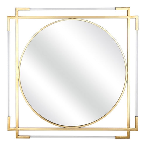 Gold And Acrylic Square Mirror