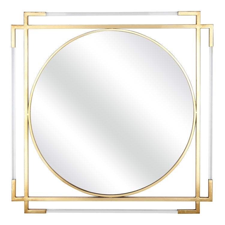 Gold And Acrylic Square Mirror