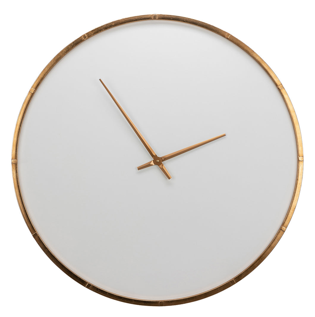 Oversized White Clock Gold Frame