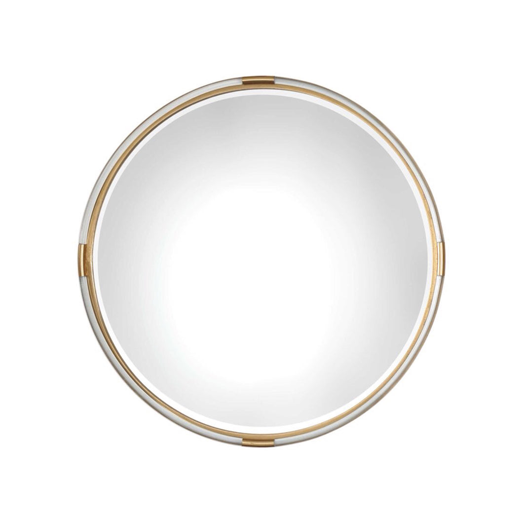 Round Acrylic and Gold Mirror